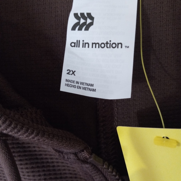 All in motion waffle full zip crop hoodie size 2X brown NWT - Picture 8 of 13